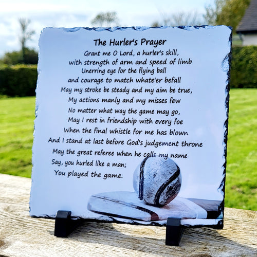 A hurlers prayer on slate